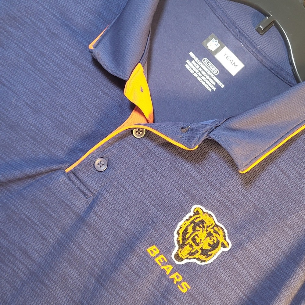 Chicago Bears Polo Shirt Mens XL Navy Blue Performance Golf NFL Team Apparel